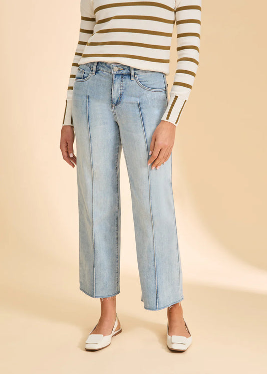 Olivia Wide Ankle Denim, Pale Wash