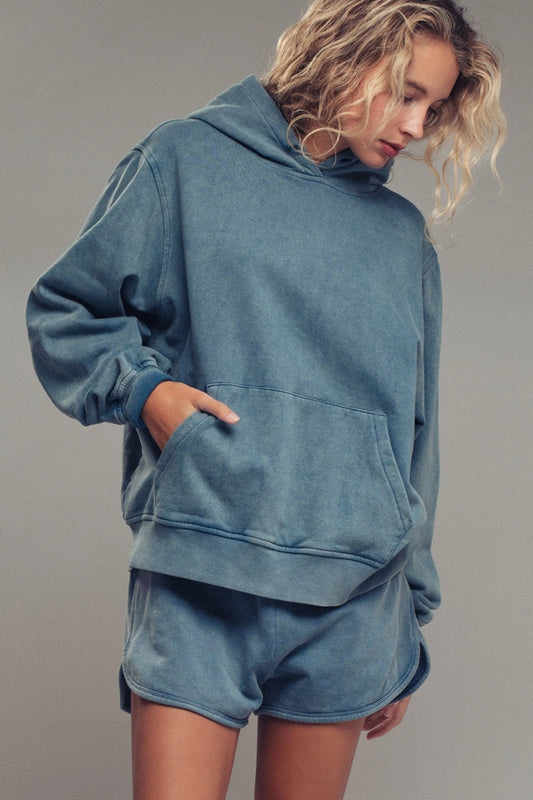 Vintage Wash Oversized Brushed Hoodie