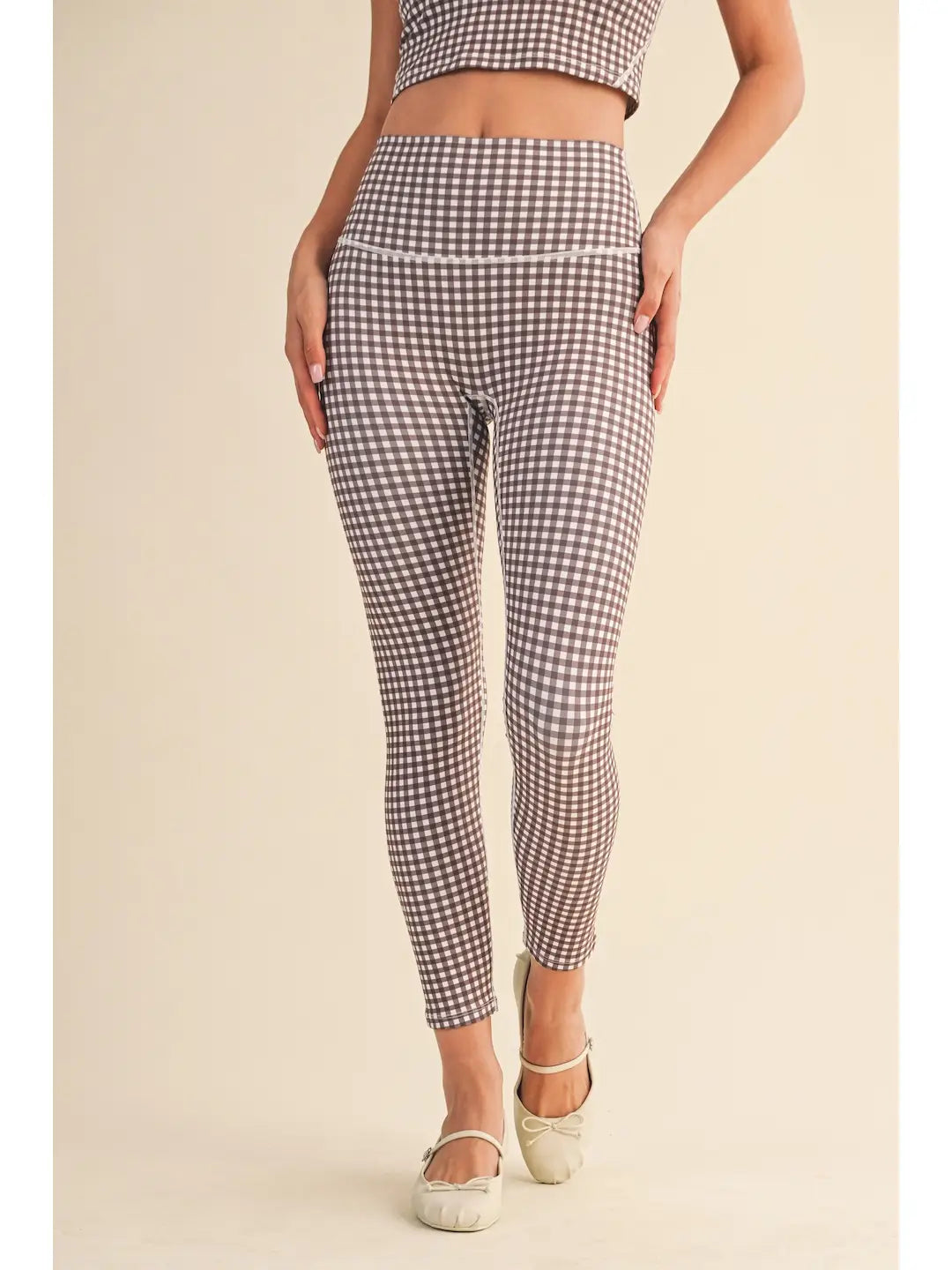 Gingham Print Aligned Performance High-Rise Leggings