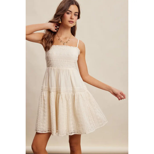 Lace Tiered Mini Dress