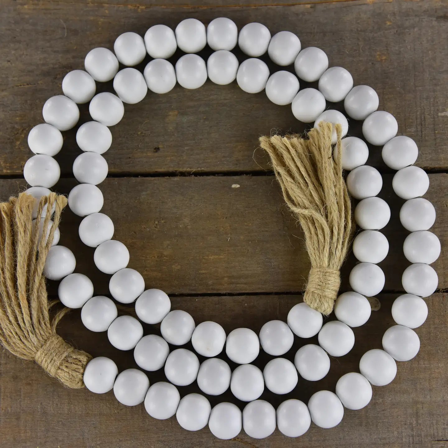 White Beaded Garland 60in