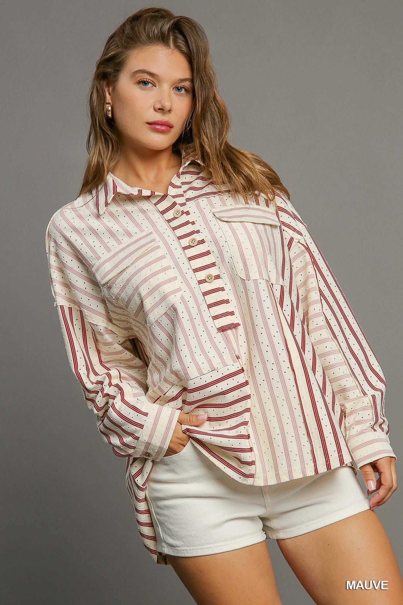 Striped Collared Top