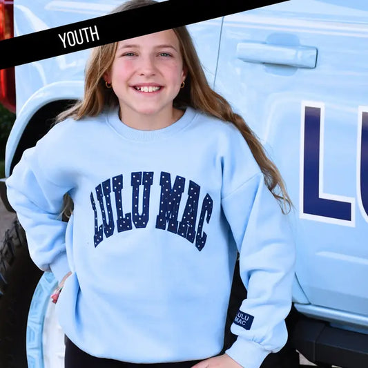 LULU MAC Blue/Navy Polka Dot Sweatshirt