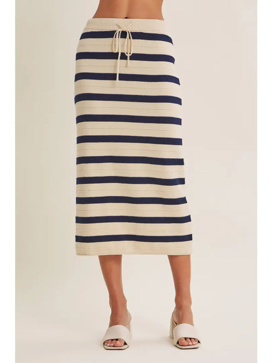 Timeless Cotton Stripe Midi Skirt