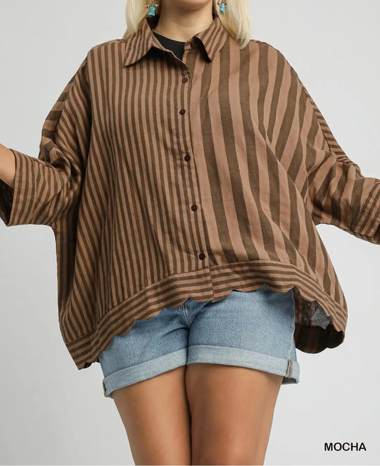 Mixed Stripe Button Down Shirt