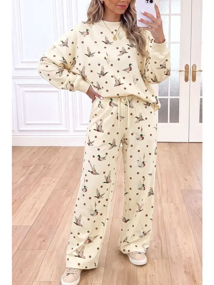 Polka Dot Mallard Duck 2pcs Pants Set