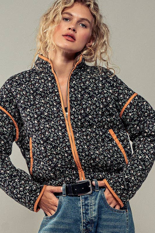 Flower Vase Puffer Jacket