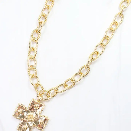 Murray Cross Charm Necklace Gold