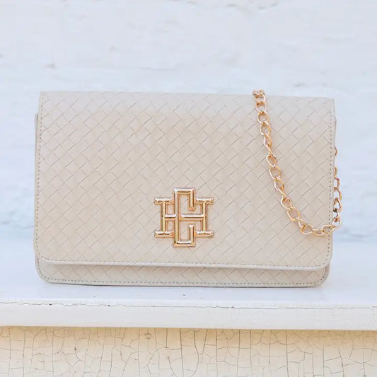 Bryn Clutch/Crossbody Woven Almond