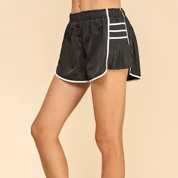 Athletic Side Pleated Shorts