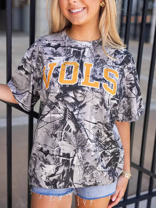 Orange "Vols" Camo Short-Sleeve T-Shirt