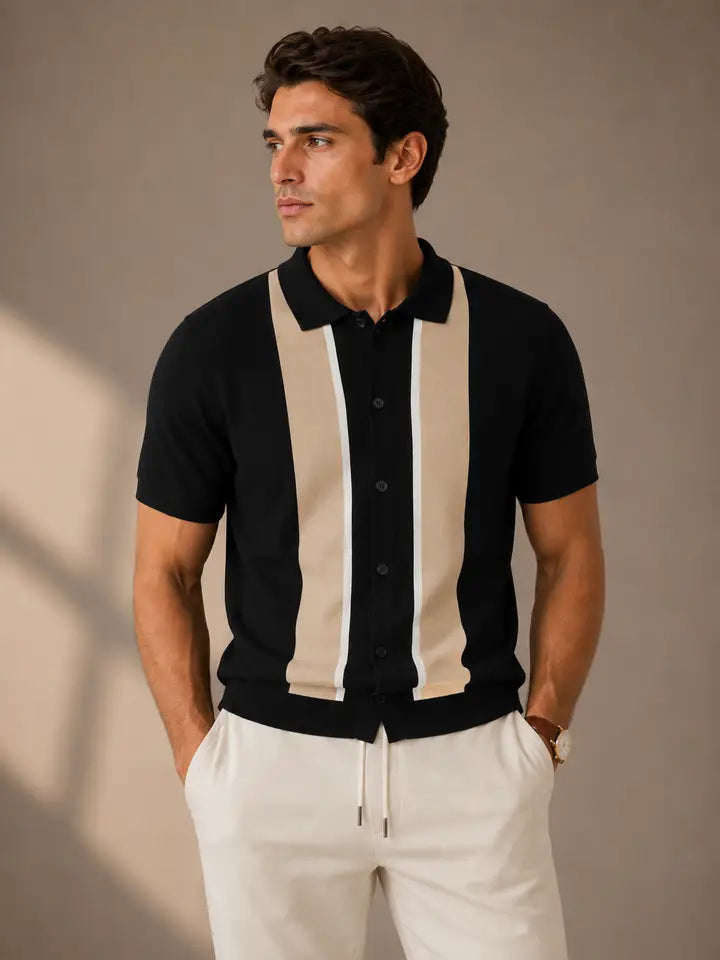 Men's Textured Polo Shirt