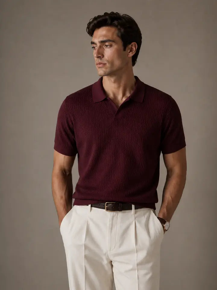 Men's Textured Polo