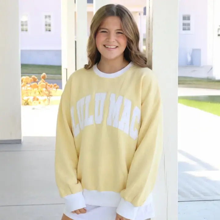 LULU MAC YELLOW/WHITE SWEATSHIRT