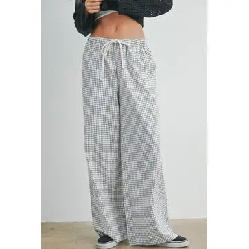 Drawstring Check Pants