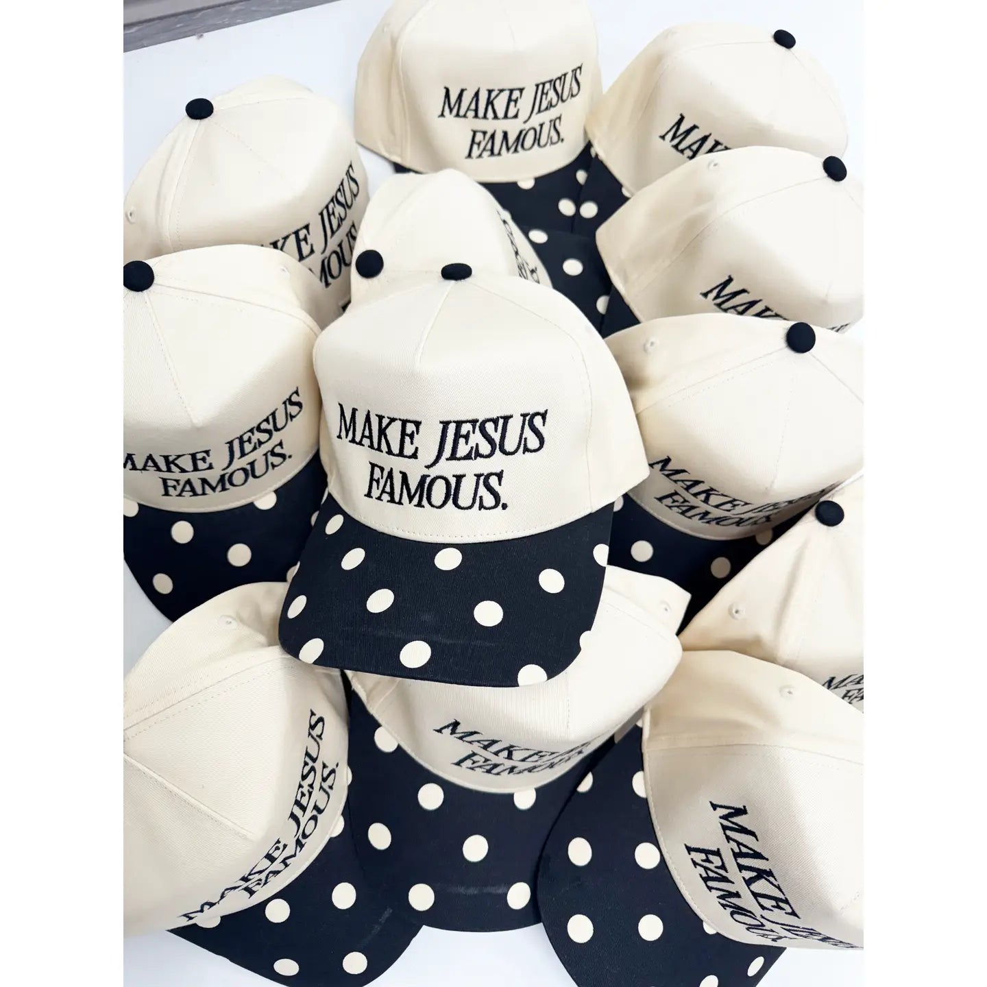 Make Jesus Famous Polka Dot Hat