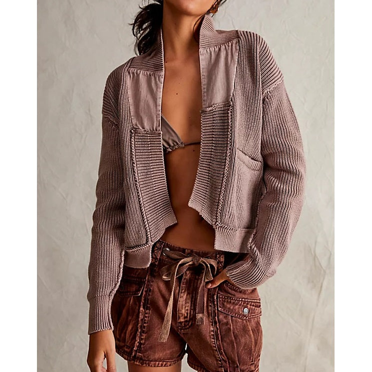 Washed Cotton Sweater Cardigan