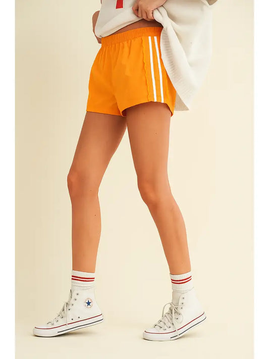 Side Lace Trim Game Day Shorts