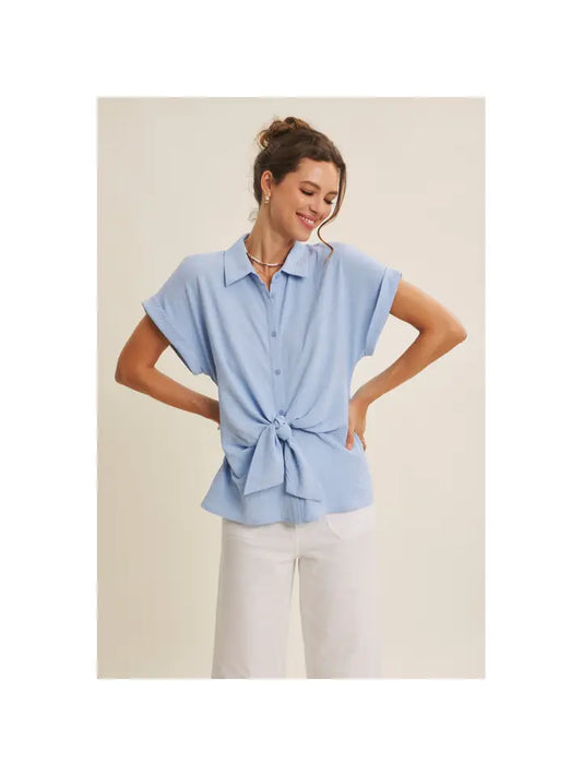 Knotted Blouse Top