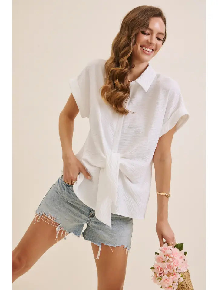 Knotted Blouse Top
