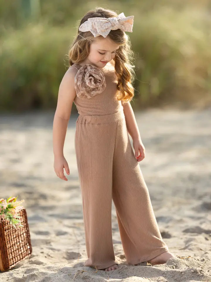 Keep It Neutral One Shoulder Beige Palazzo Pants Set