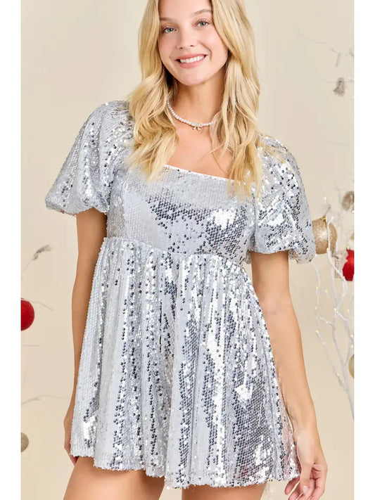 Sparkle Sequin Baby Doll Romper