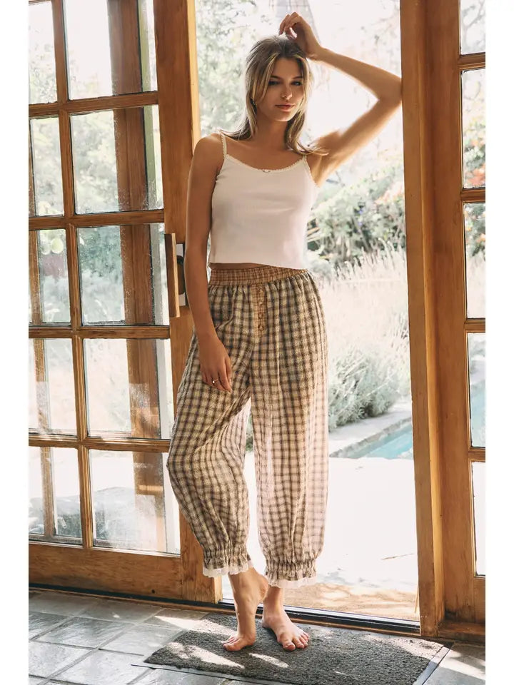 Plaid Balloon Pants