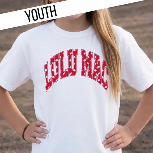 LULU MAC Red Youth Comfort Colors Tee