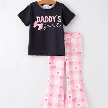 Letter Leopard Check Bow Floral Print Girls