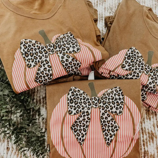 Seersucker Pumpkin | Camel | Short Sleeve Tee