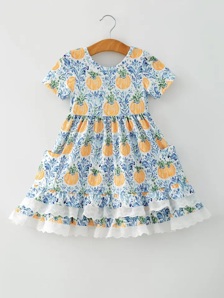 Fall Girls Pumpkin Patch Dress