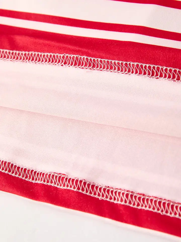 Christmas Santa Character Stripe Print Dress