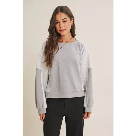 Relaxed Fit Terry Lace Sweatshirt