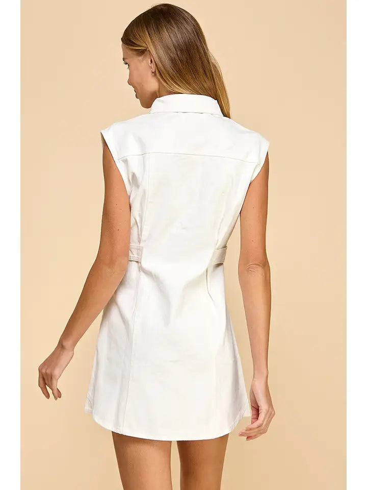 Denim Sleeveless Button Up Dress
