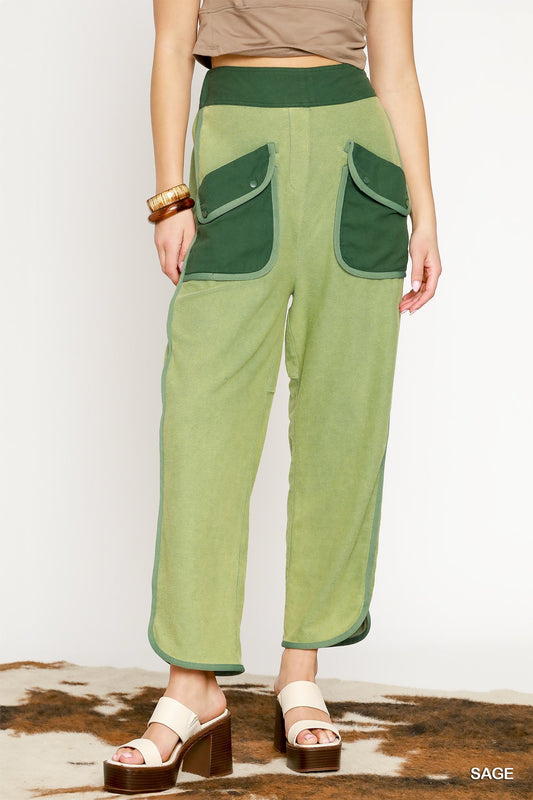 Mineral Wash Wide Pants