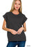 Round neck folded short sleeve t-shirt