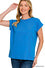 Round neck folded short sleeve t-shirt