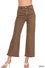 Acid washed high waist frayed hem bootcut pants DMP-1847A