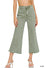 Acid washed high waist frayed hem straight pants DMP-1854Y (Extra Cropped)