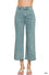 Acid washed high waist frayed hem straight pants DMP-1854Y