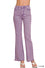 ACID WASHED FRAYED CUTOFF HEM STRAIGHT WIDE PANTS