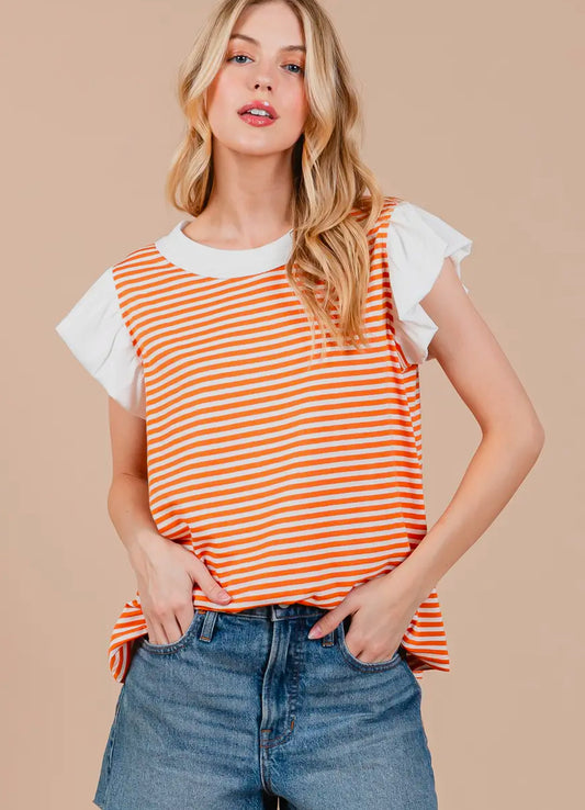 “Game Day” Ruffle Sleeve Top