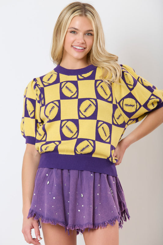 Football 3d Embroidery Viscose Sweater