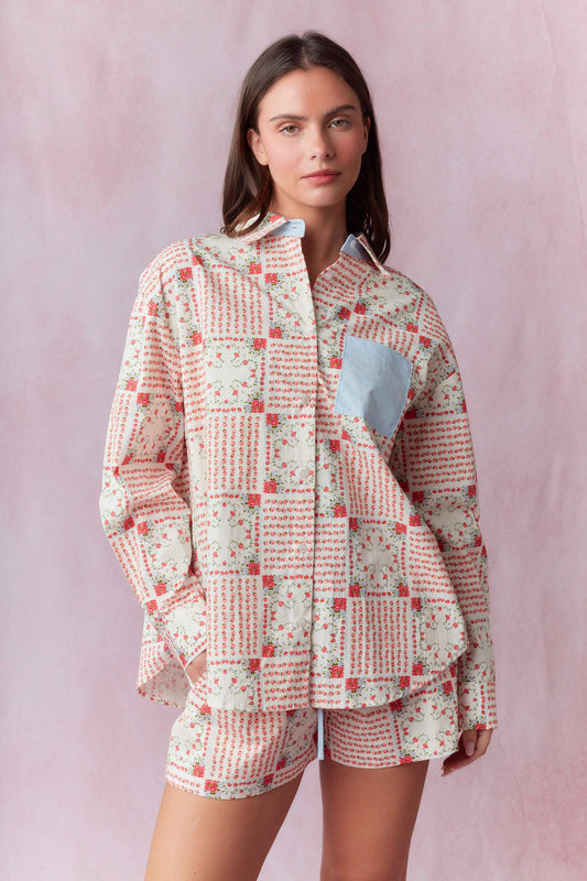 Multi Floral Button Up Shirt