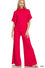 Sweater mock neck short sleeve top & long pants set