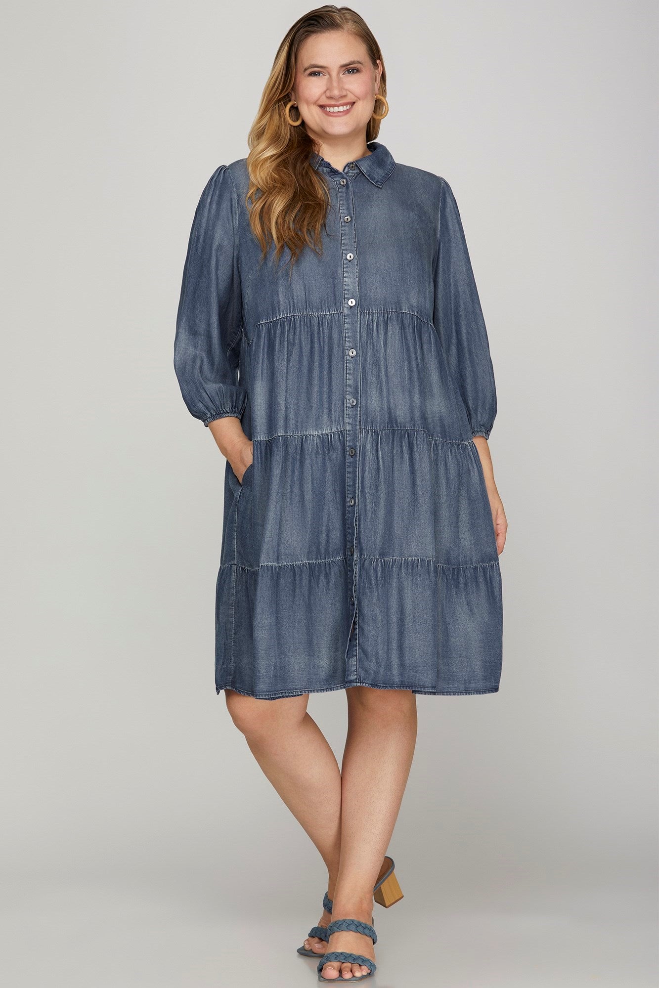 Denin Button Down Dress