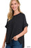 CORDED RIB CUFF SLEEVE RAW EDGE TOP