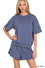 Zenana Scuba round neck top & dolphin shorts set
