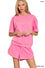 Zenana Scuba round neck top & dolphin shorts set