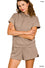 Zenana Scuba high neck half zip top & dolphin shorts set
